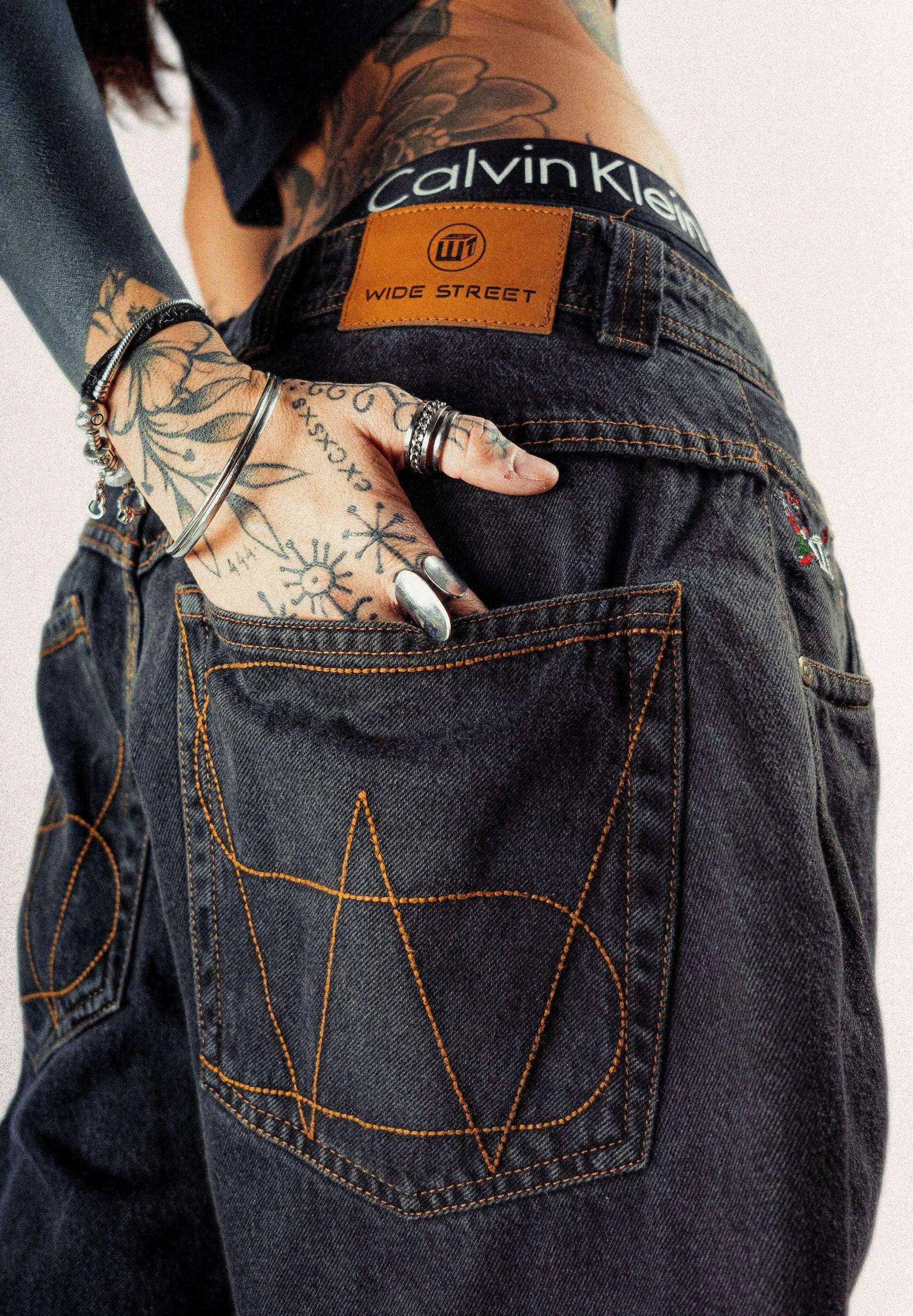Baggy Denim Shorts Black - Wide Street 