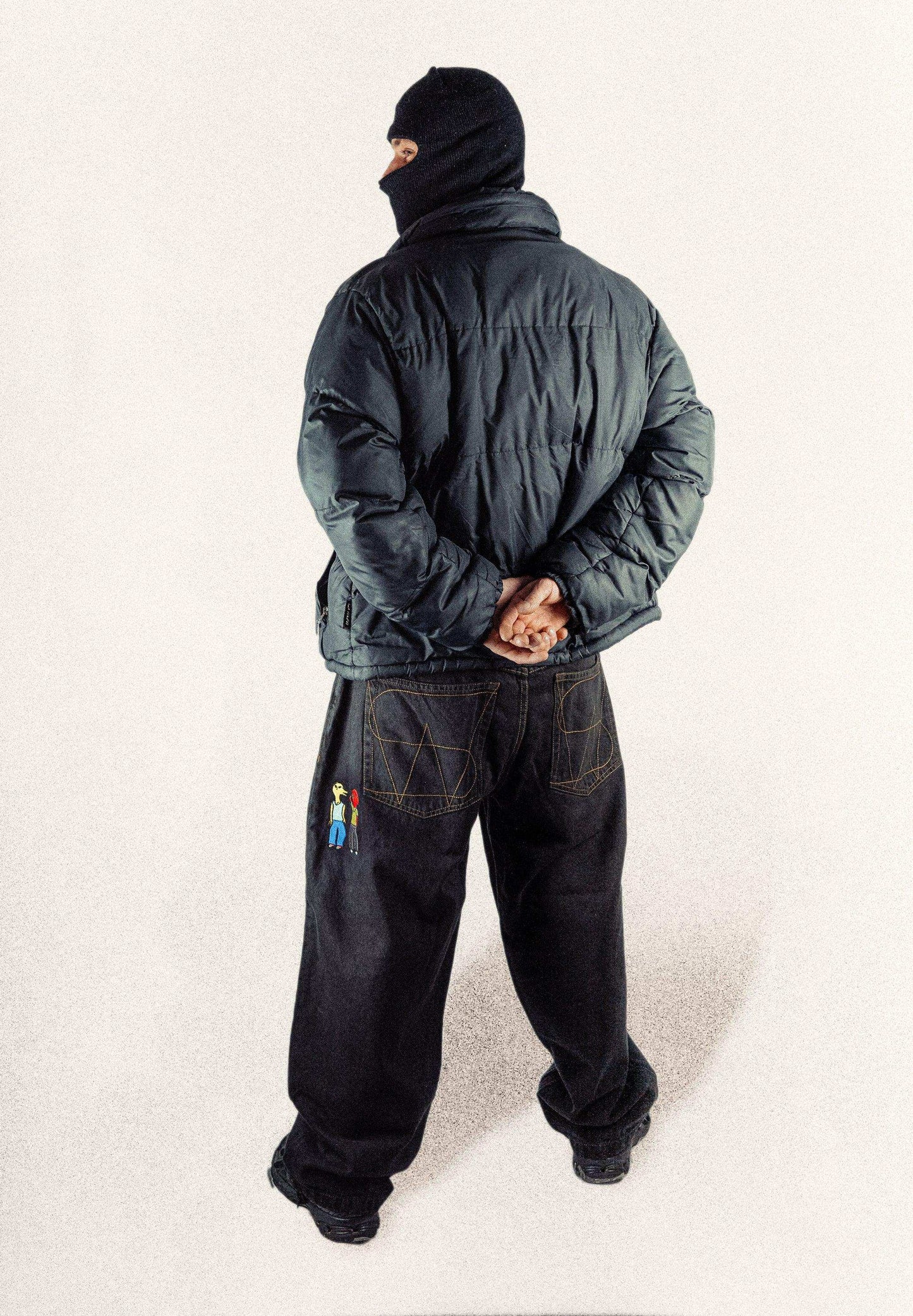 Baggy Denim Pants Black Barcellora Collab - Wide Street 