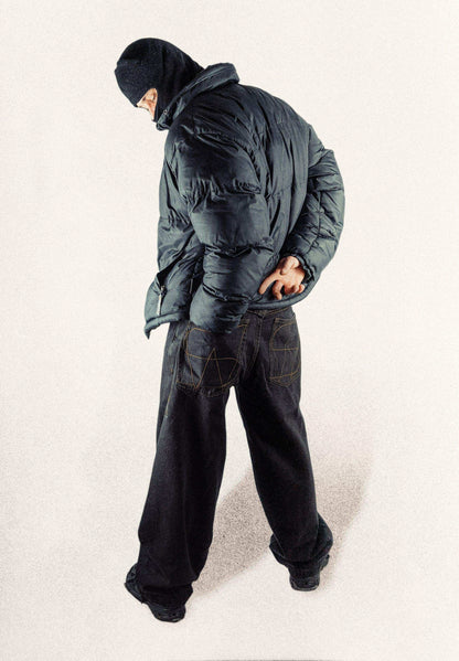 Baggy Denim Pants Black Barcellora Collab - Wide Street 