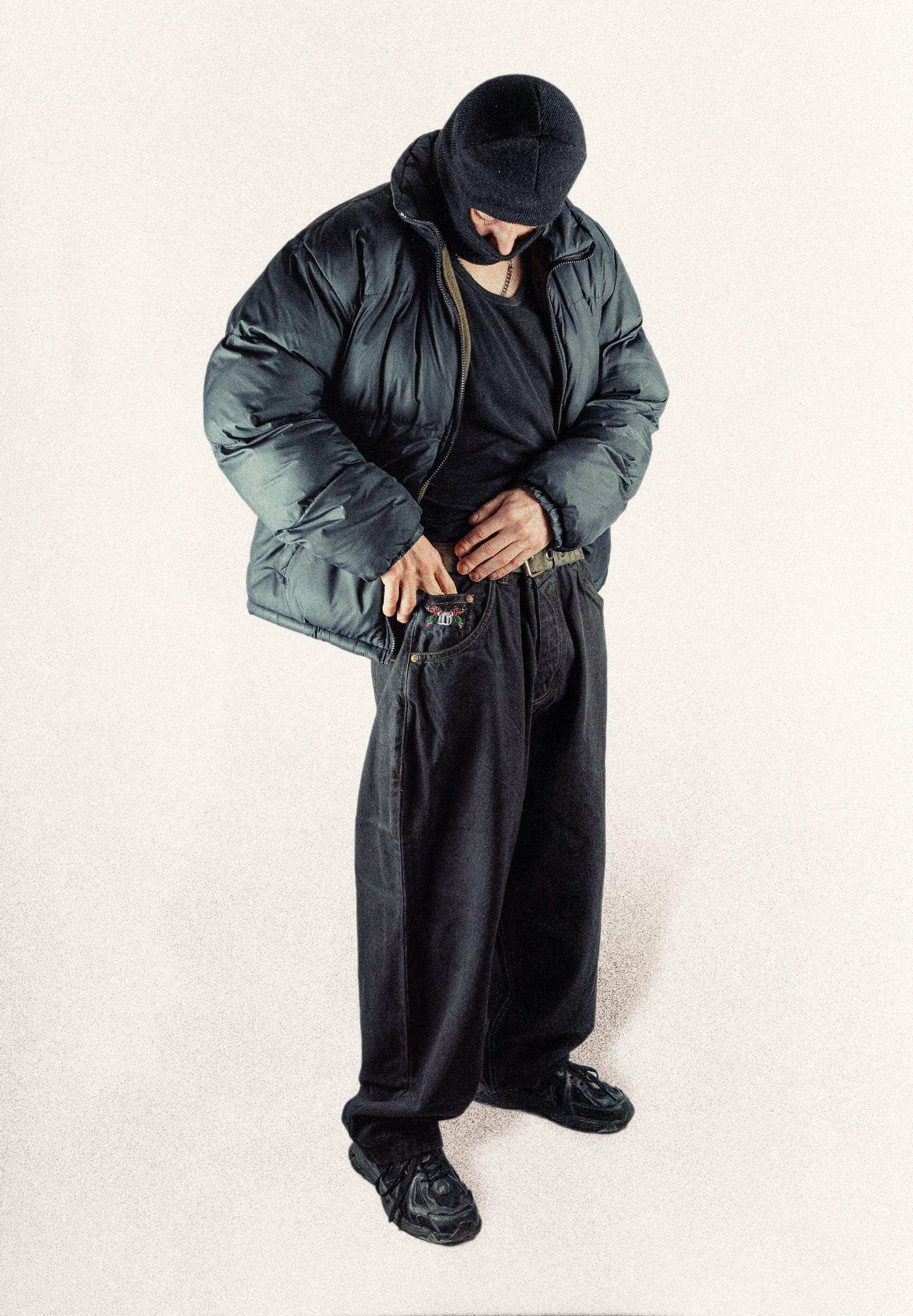 Baggy Denim Pants Black Barcellora Collab - Wide Street 