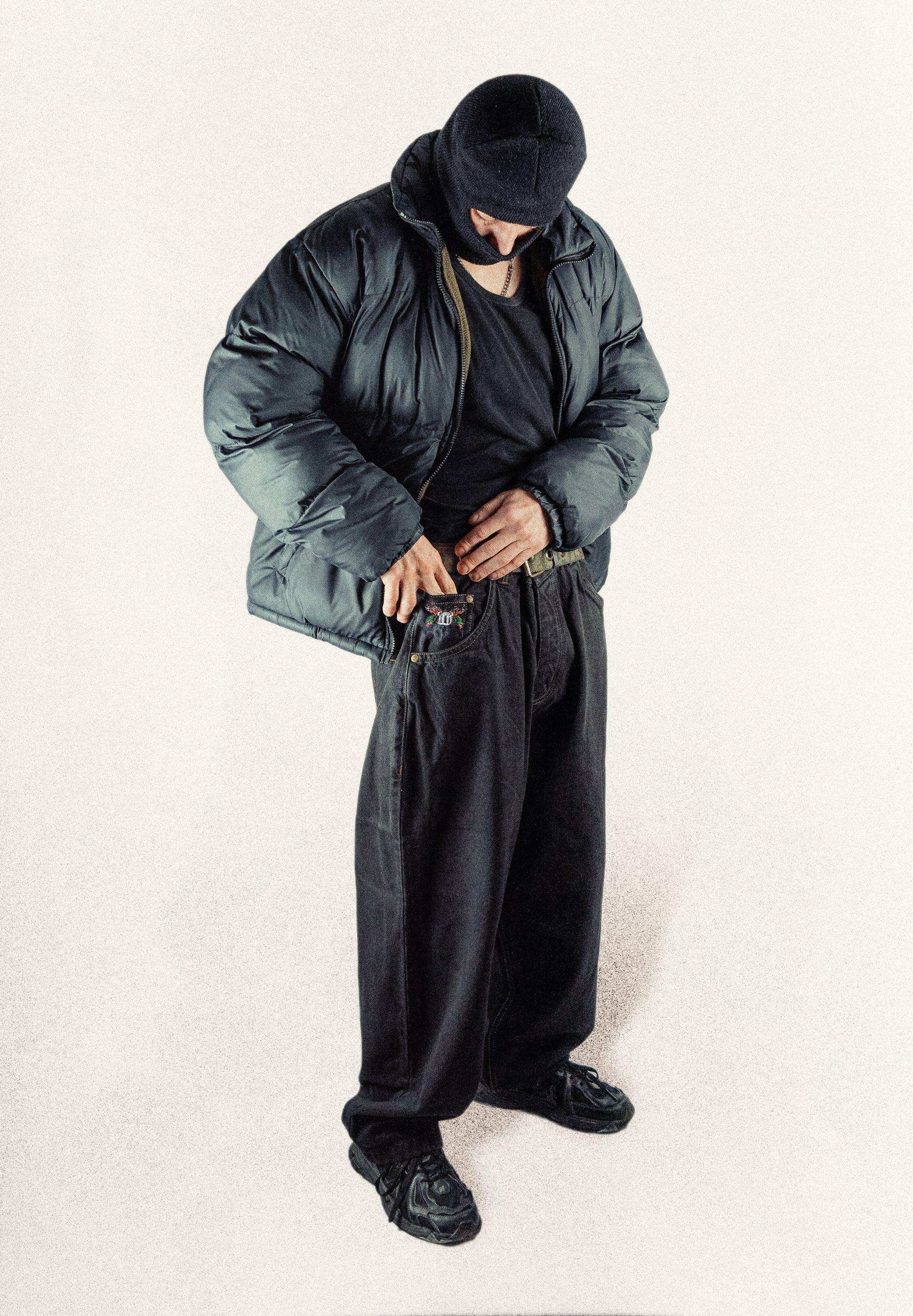 Baggy Denim Pants Black Barcellora Collab - Wide Street 
